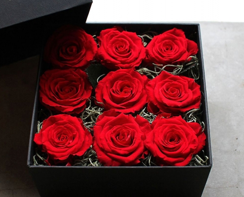 Nine Roses Box Arrangement