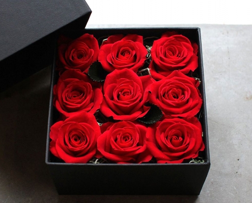 Nine Roses Box Arrangement